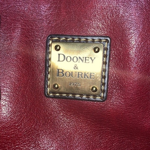Vintage Dooney & Bourke Toledo Bordeaux Red & Brown Leather Winged Satchel - Picture 3 of 12